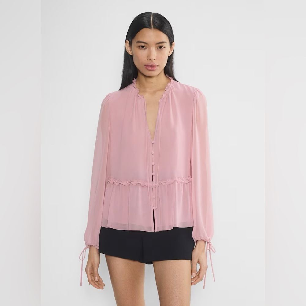 Aritzia Wilfred Rhyme Elegant Pink new Coquette Formal Wedding Blouse XXS